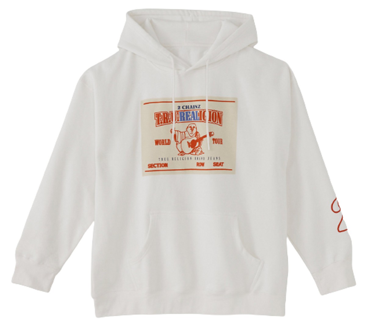 True Religion × 2 Chainz Merch Hustle Logo White Hoodie