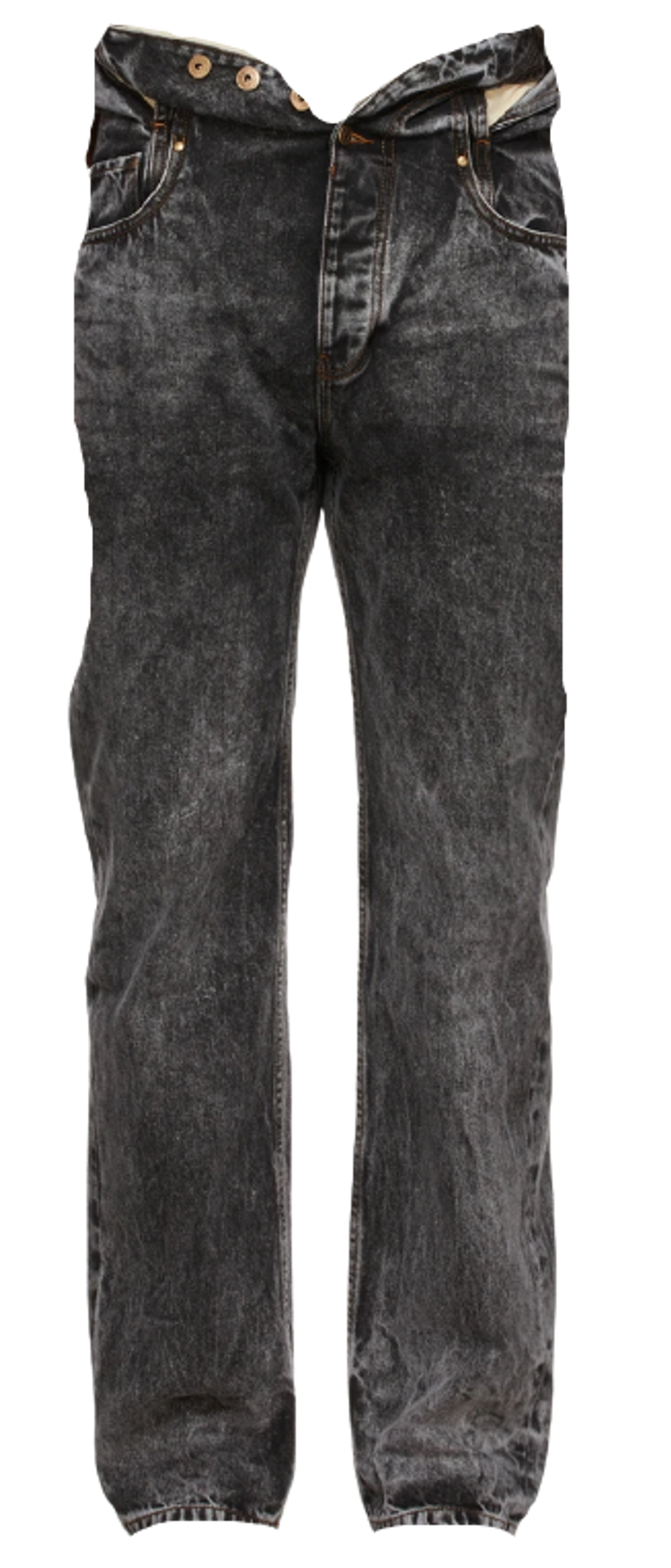 Y/Project Black Acid Wash Knotted Waist Jeans