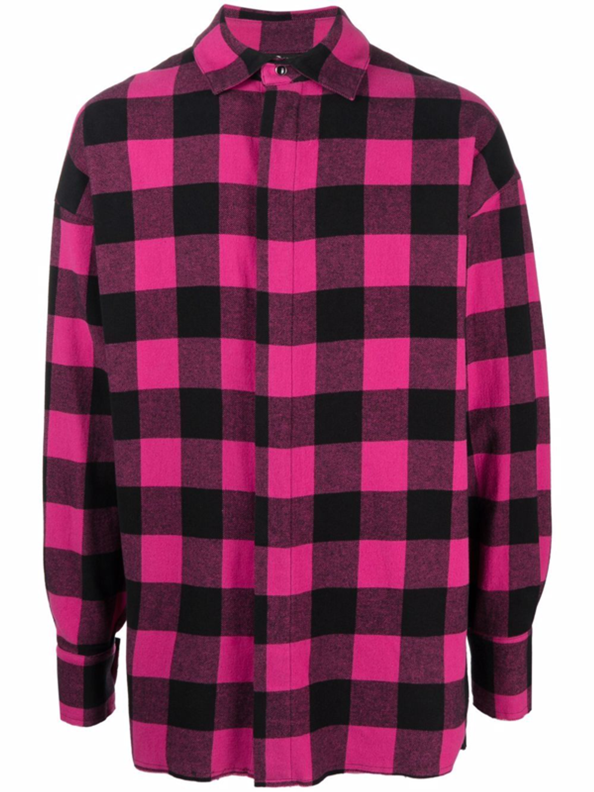 Palm Angels Fuchsia Lilac Logo Print Oversized Cotton Shirt