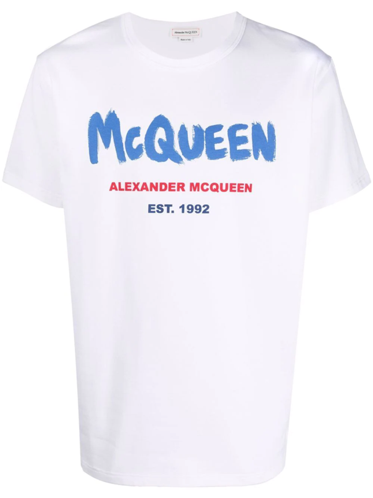 Alexander McQueen Logo Print Cotton White T-Shirt