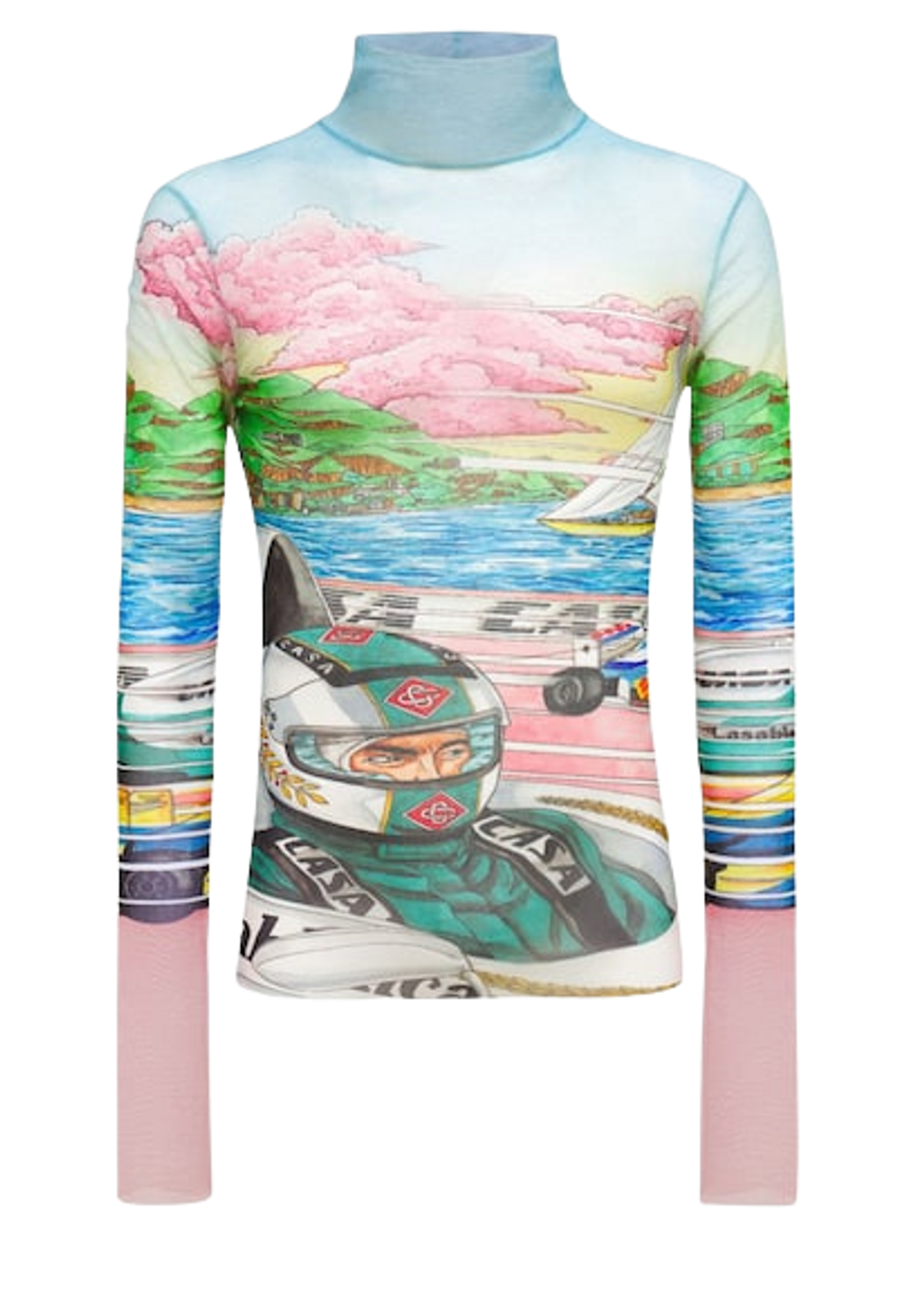 Casablanca Printed Mesh Multicolor Top