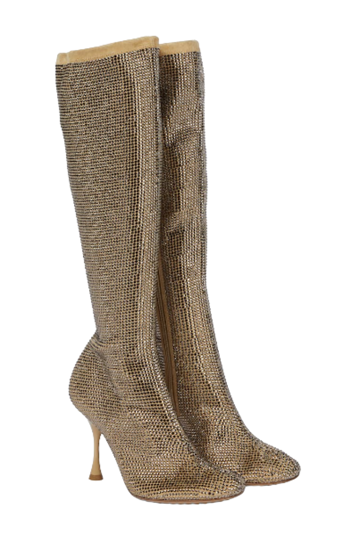 Bottega Veneta Sparkle Dot Embellished Suede Knee High Boots