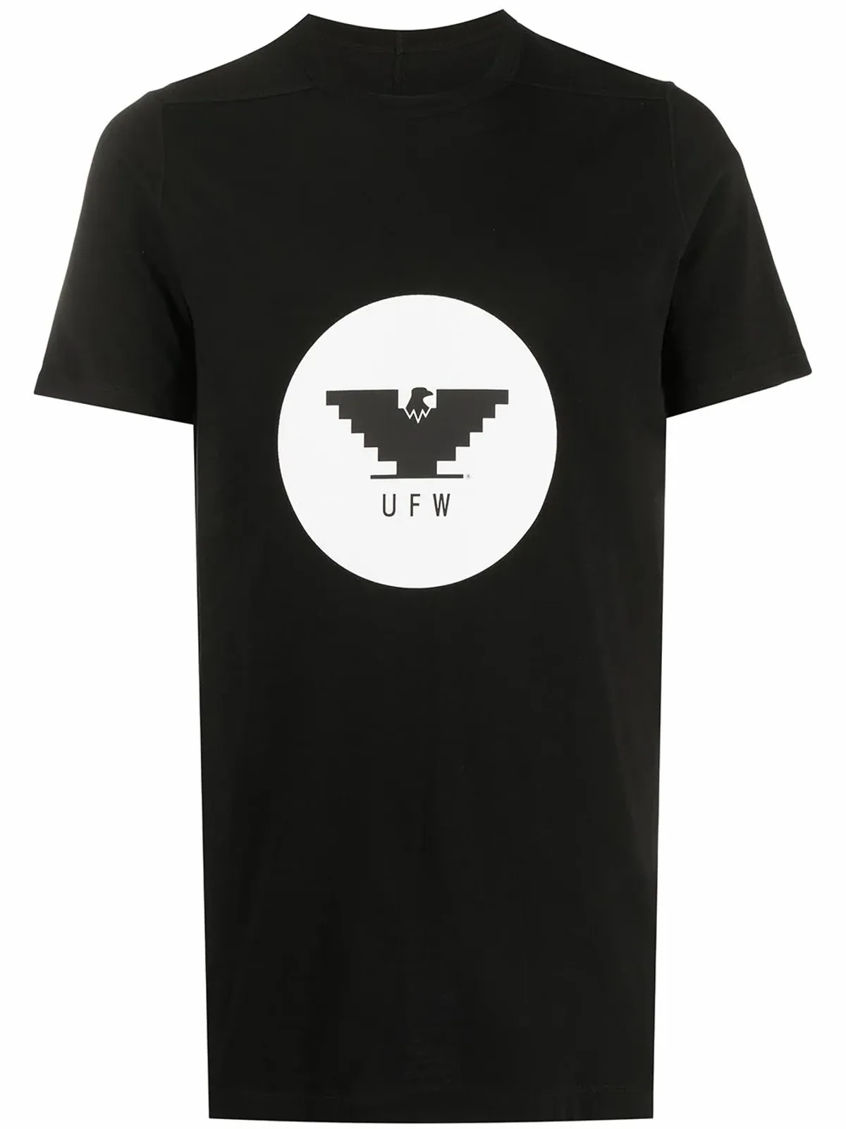 Rick Owens Graphic Print Round Neck Black T-Shirt