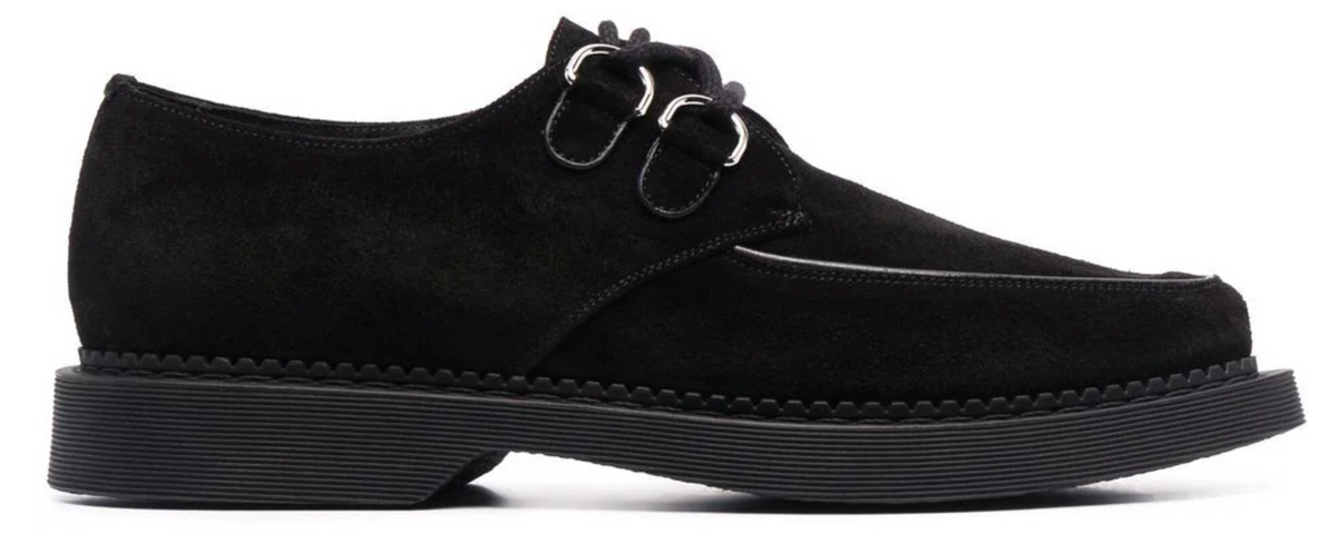 Saint Laurent Teddy 10 Suede Derby Black Shoes