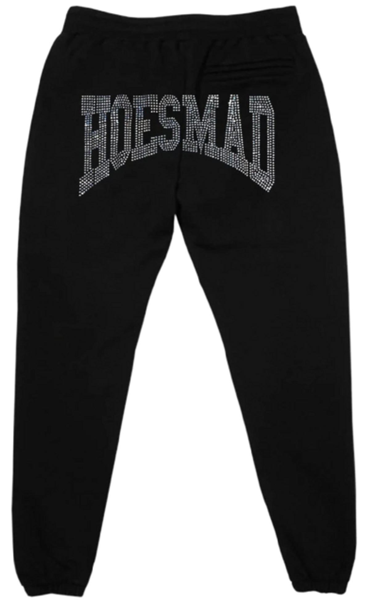 Hoes Mad LA Rhinestone Logo Black Sweatpants WHAT’S ON THE STAR?