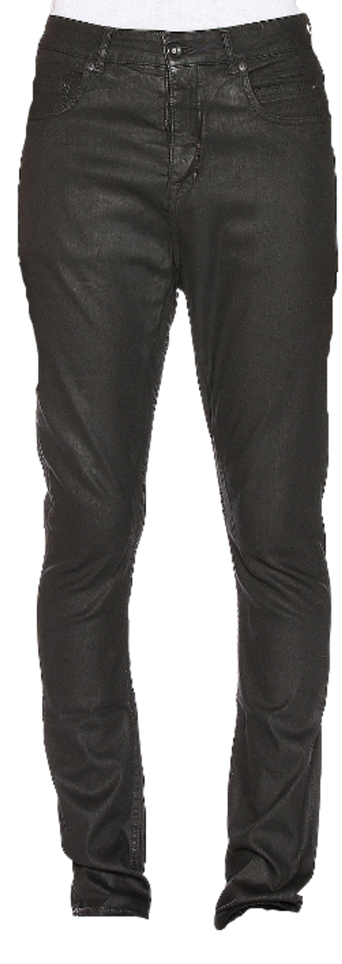 Rick Owens Detroit Black Wax Cut Jeans