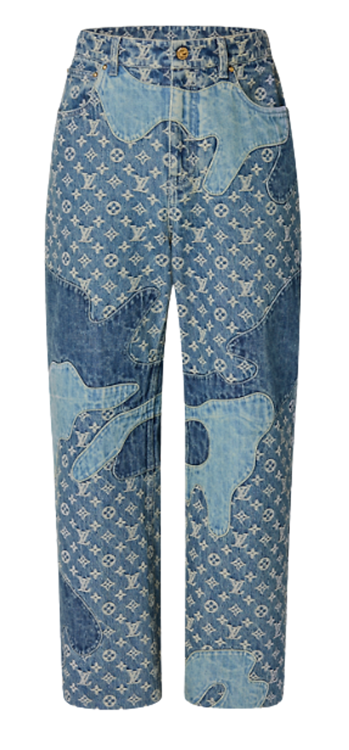 Louis Vuitton Monogram Patchwork Denim Pants