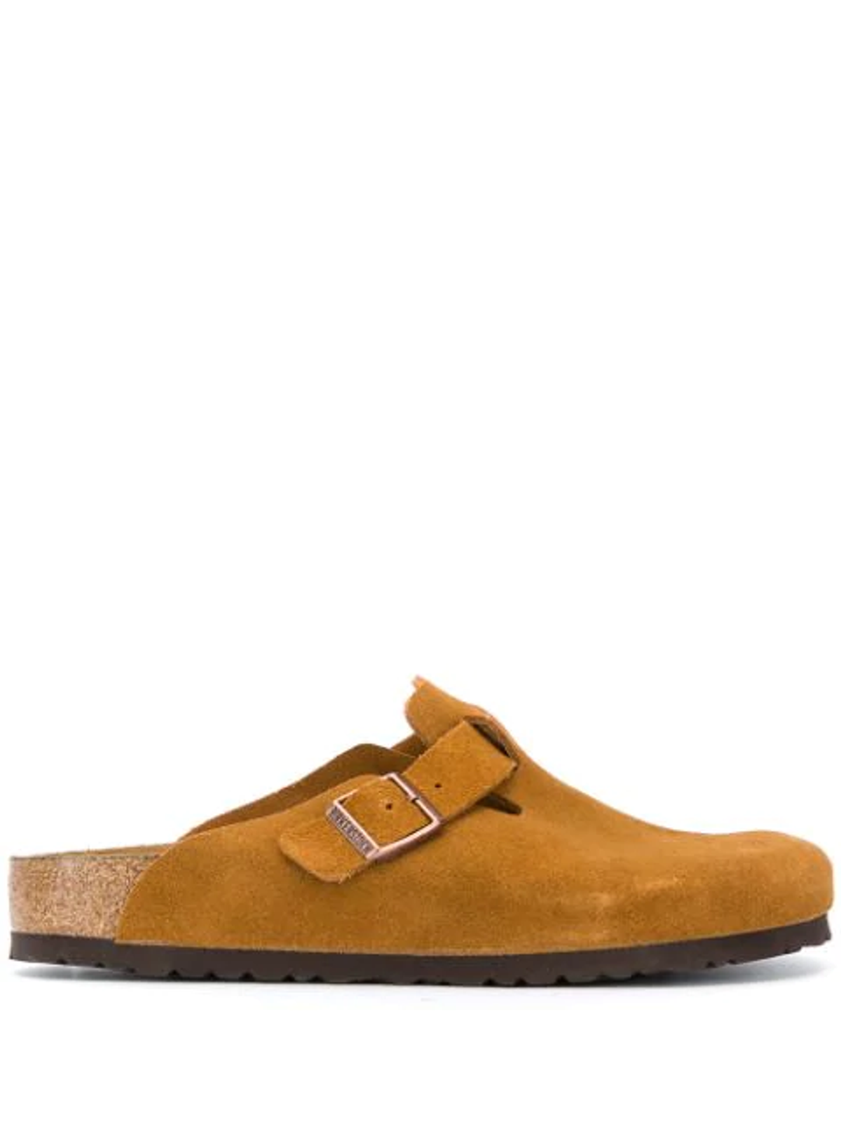 Birkenstock Suede Buckle Brown Slippers