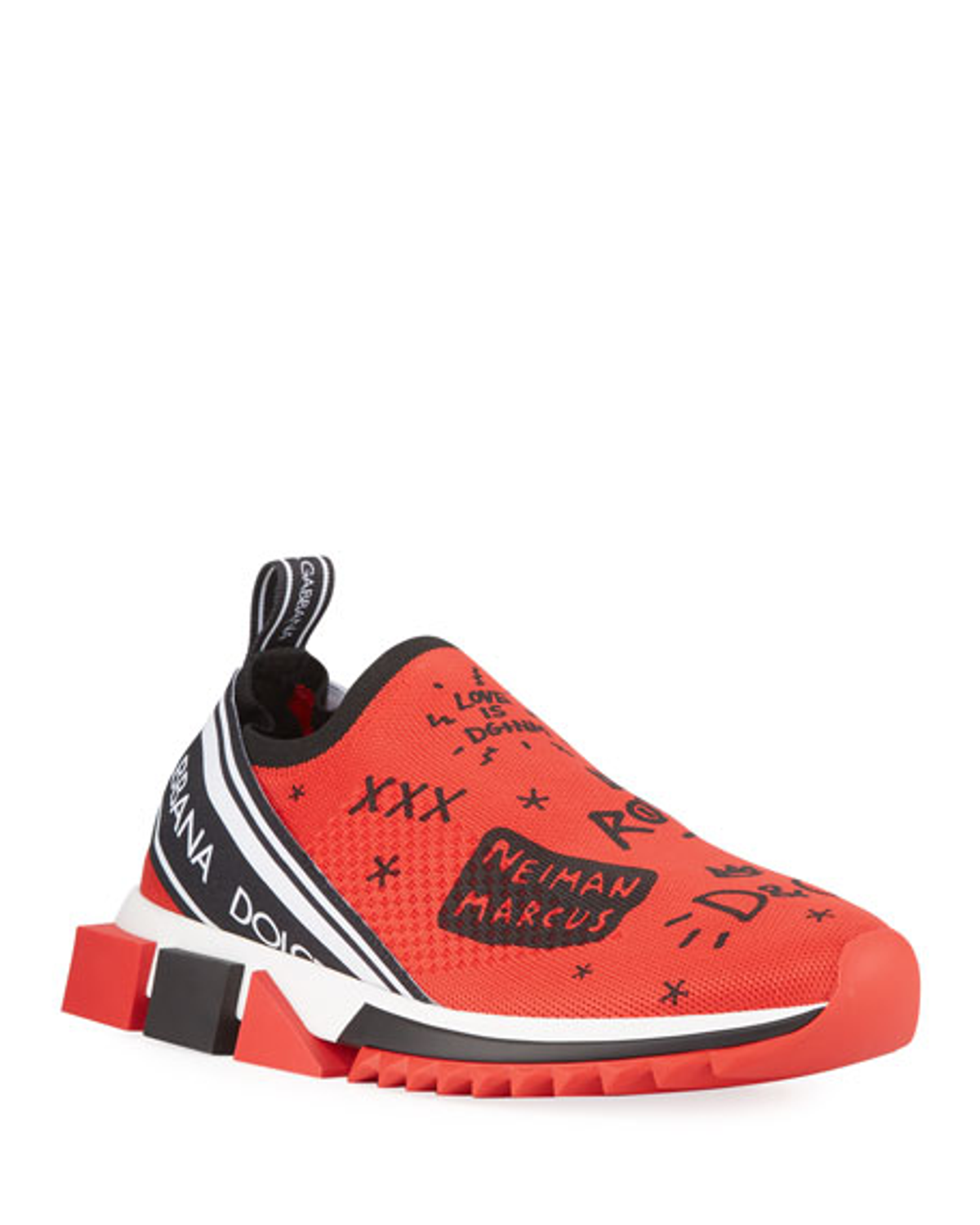 Dolce & Gabbana Sorrento Graffiti Knit Trainer Sneakers