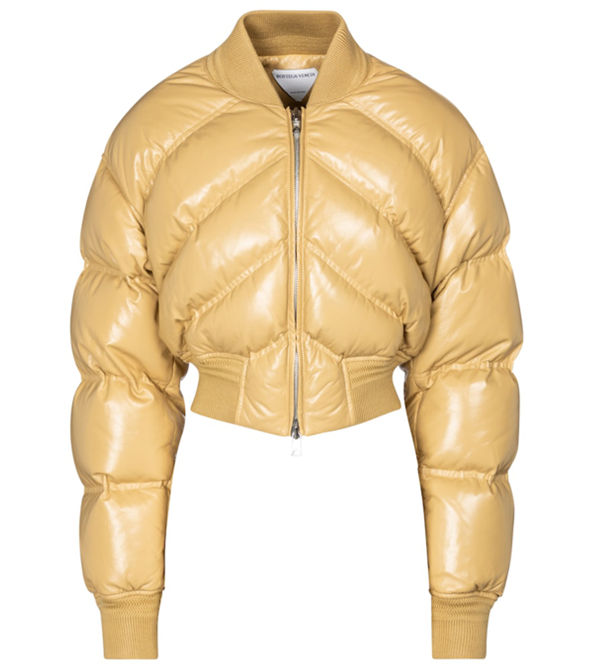 Bottega Veneta Cropped Neutrals Padded Bomber Jacket
