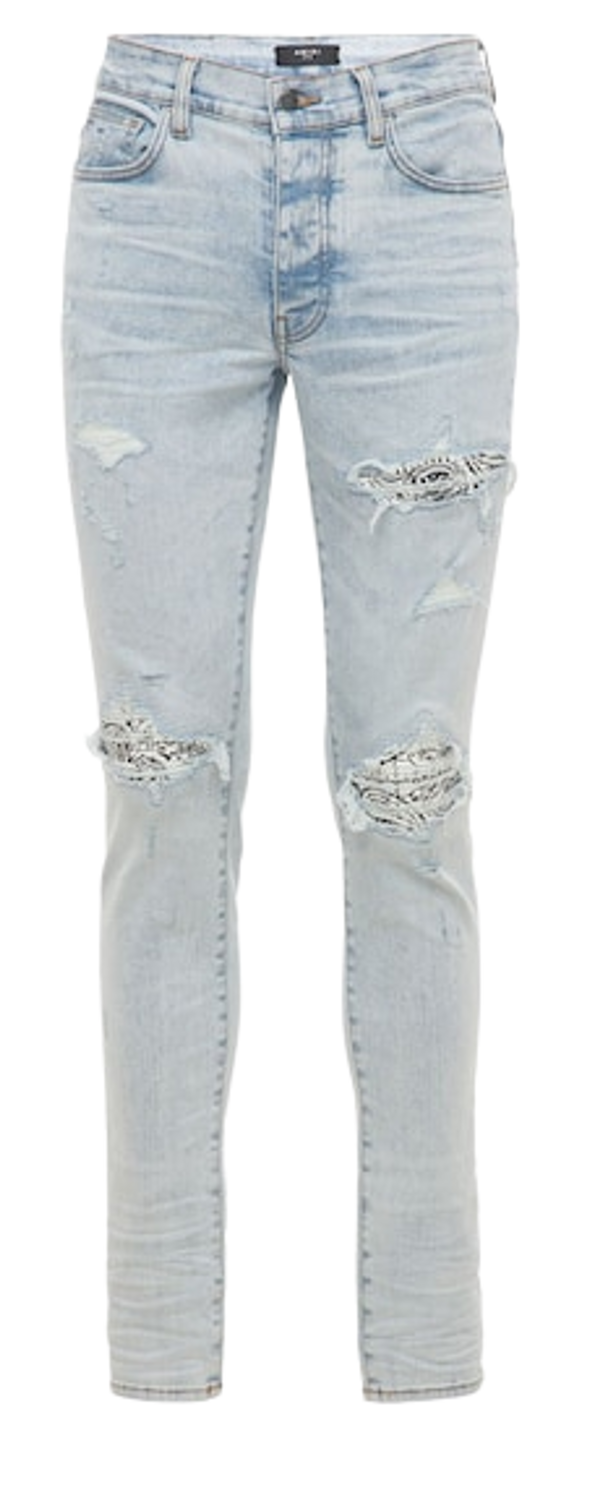 Amiri Mx1 Leather Bandana Light Blue Jeans