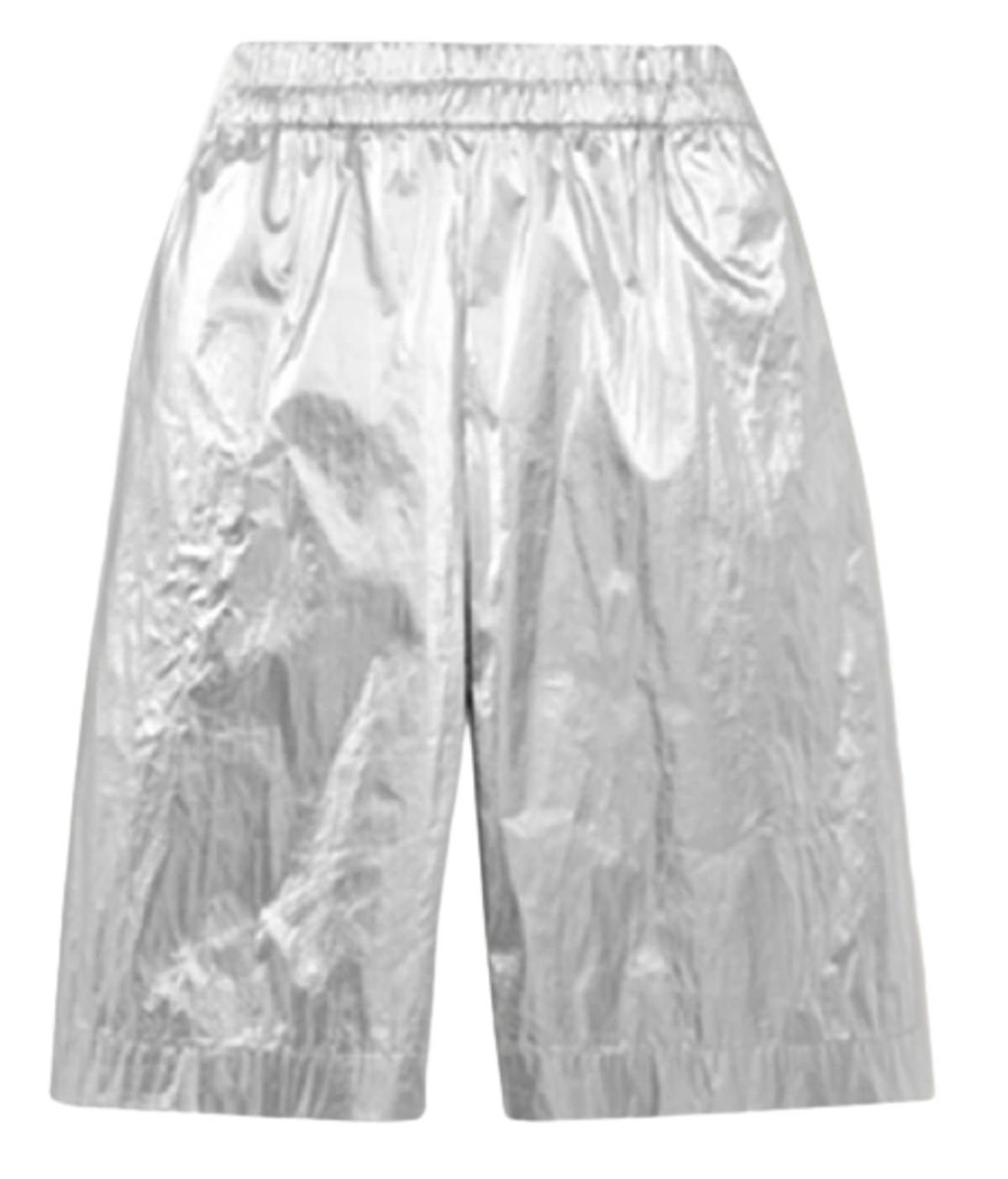 Dries Van Noten Metallic Faux Leather Silver Shorts