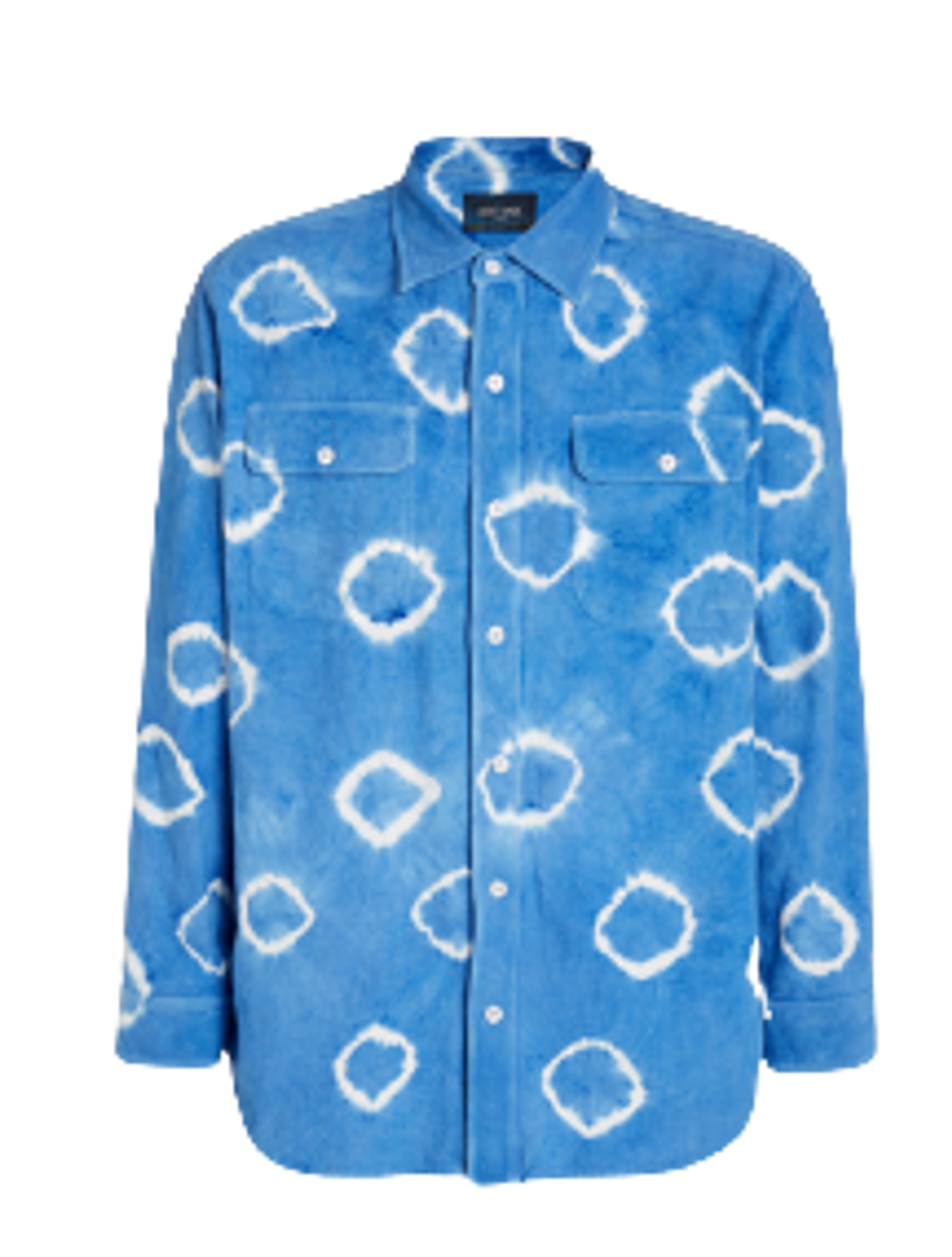 Lost Daze Circle Tie Dye Button Down Blue Shirt