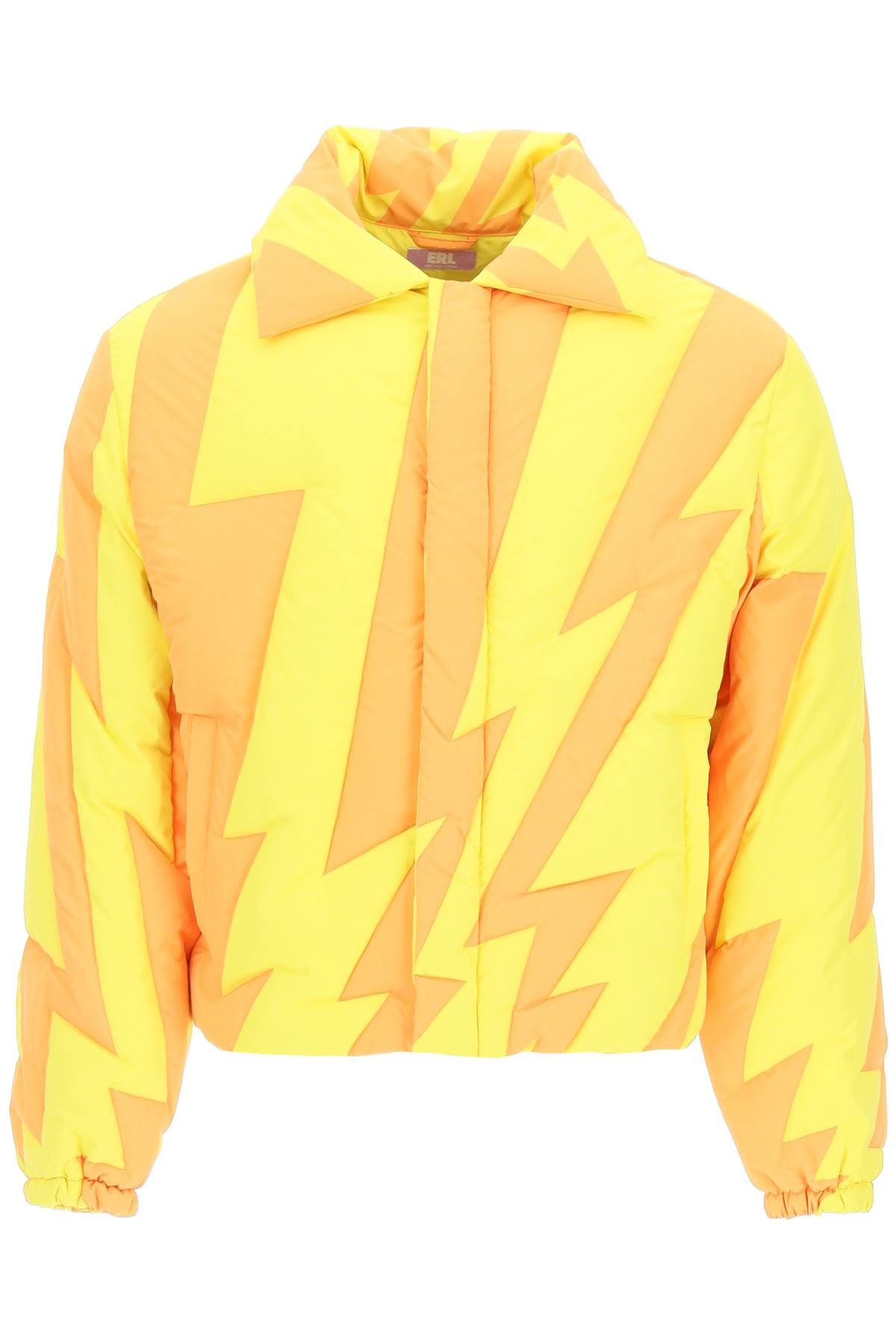 ERL Orange Yellow Down Lightning Bolt Puffer Jacket WHAT’S ON THE STAR?
