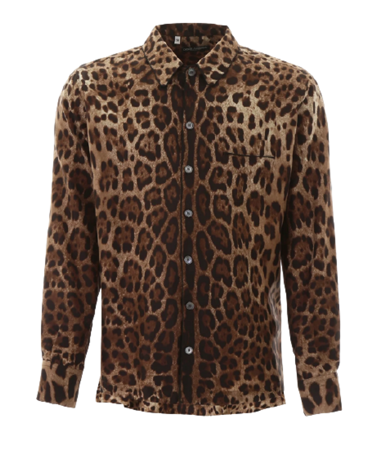 Dolce & Gabbana Silk Pyjama Shirt Brown Leopard Print Shirt