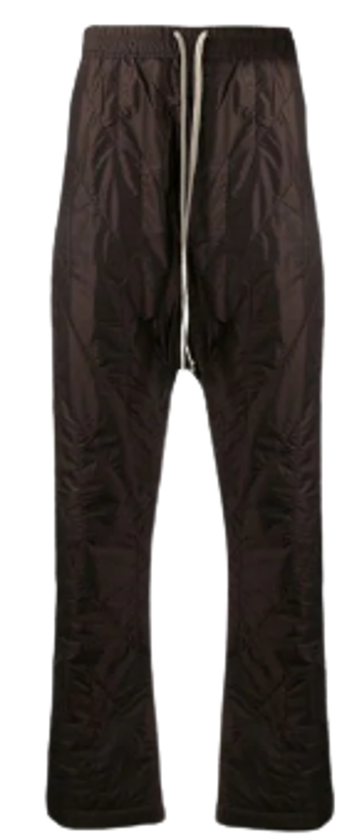 Rick Owens Drawstring Quilted Effect Brown Trousers