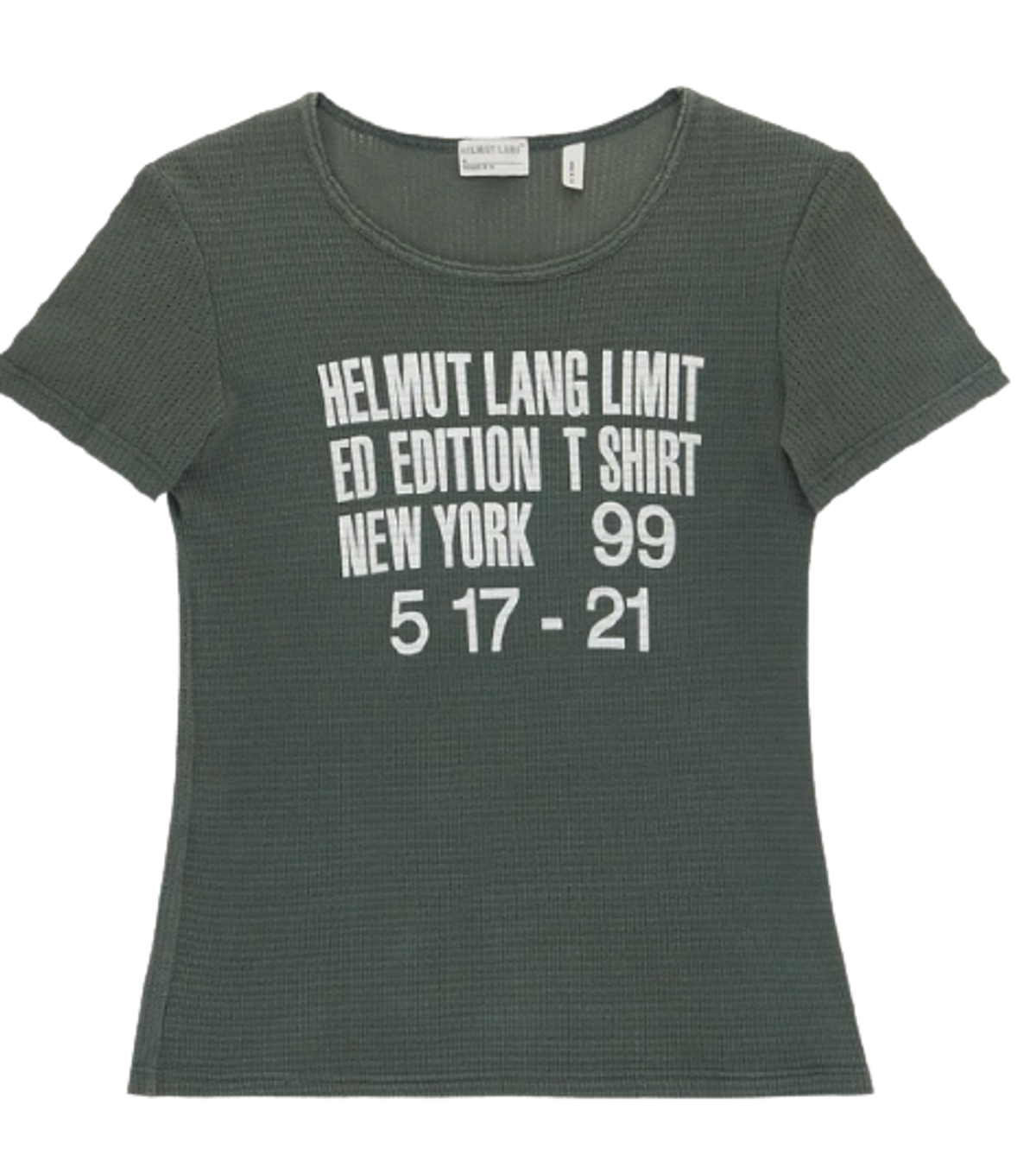 Helmut Lang 1999 Vintage Waffle Knit Limited Edition New York 99 Ensemble T-Shirt