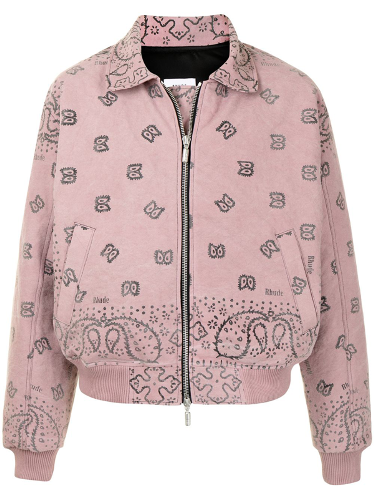Rhude Bandana Paisley Mauve Bomber Jacket