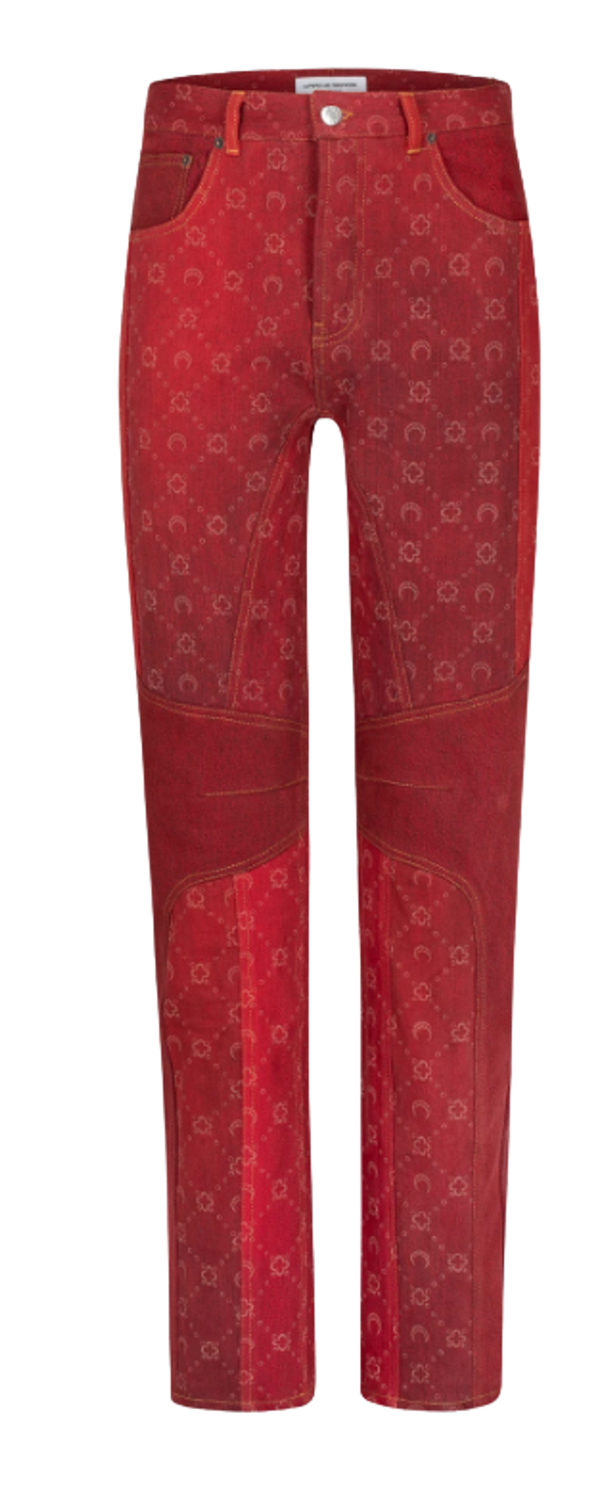 Marine Serre Monogram Denim Red Pants
