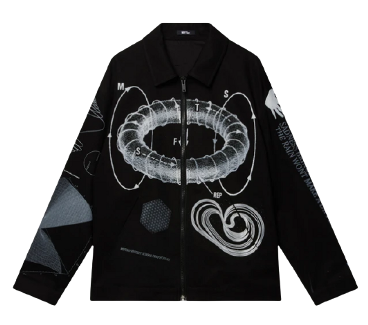 MSFTSrep Graphic Black Print Jacket