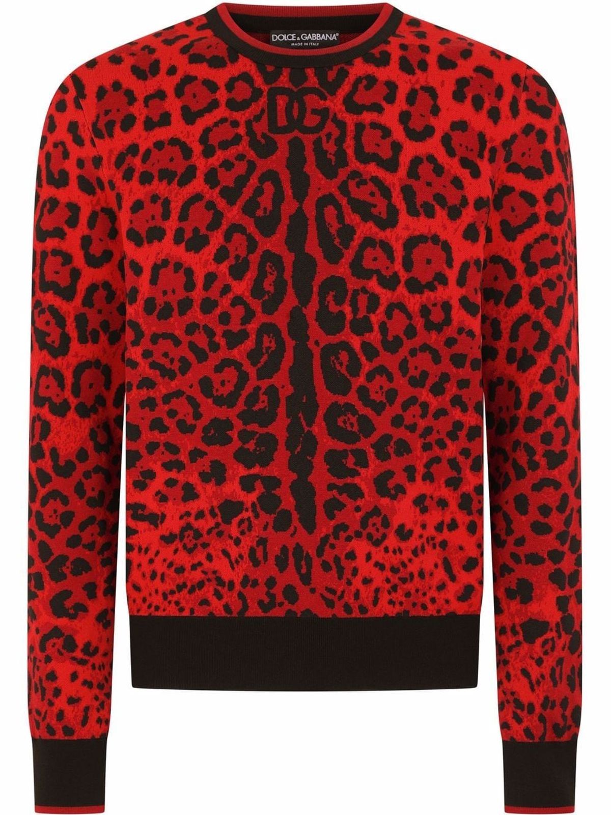 Dolce & Gabbana Leopard-print Jumper In Red