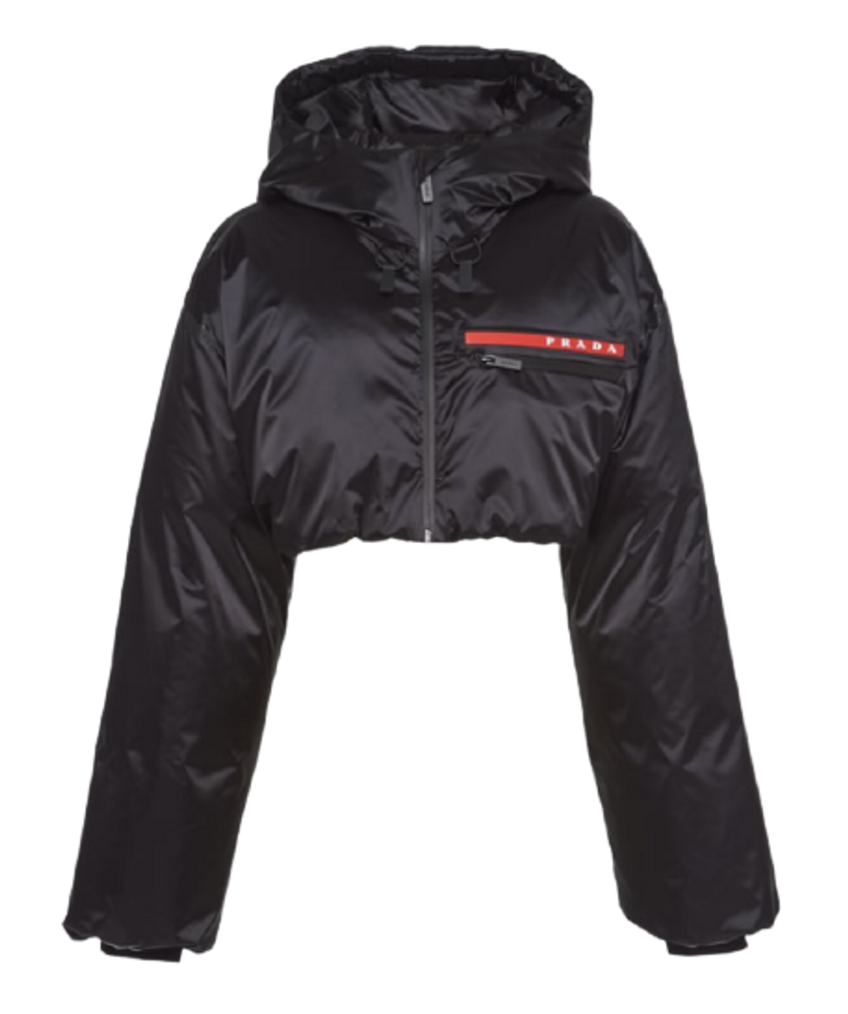 Prada Technical Nylon Hooded Down Jacket