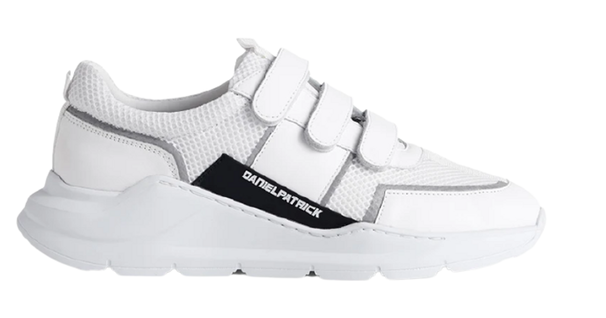 Daniel Patrick Velcro Runner Black White Sneakers