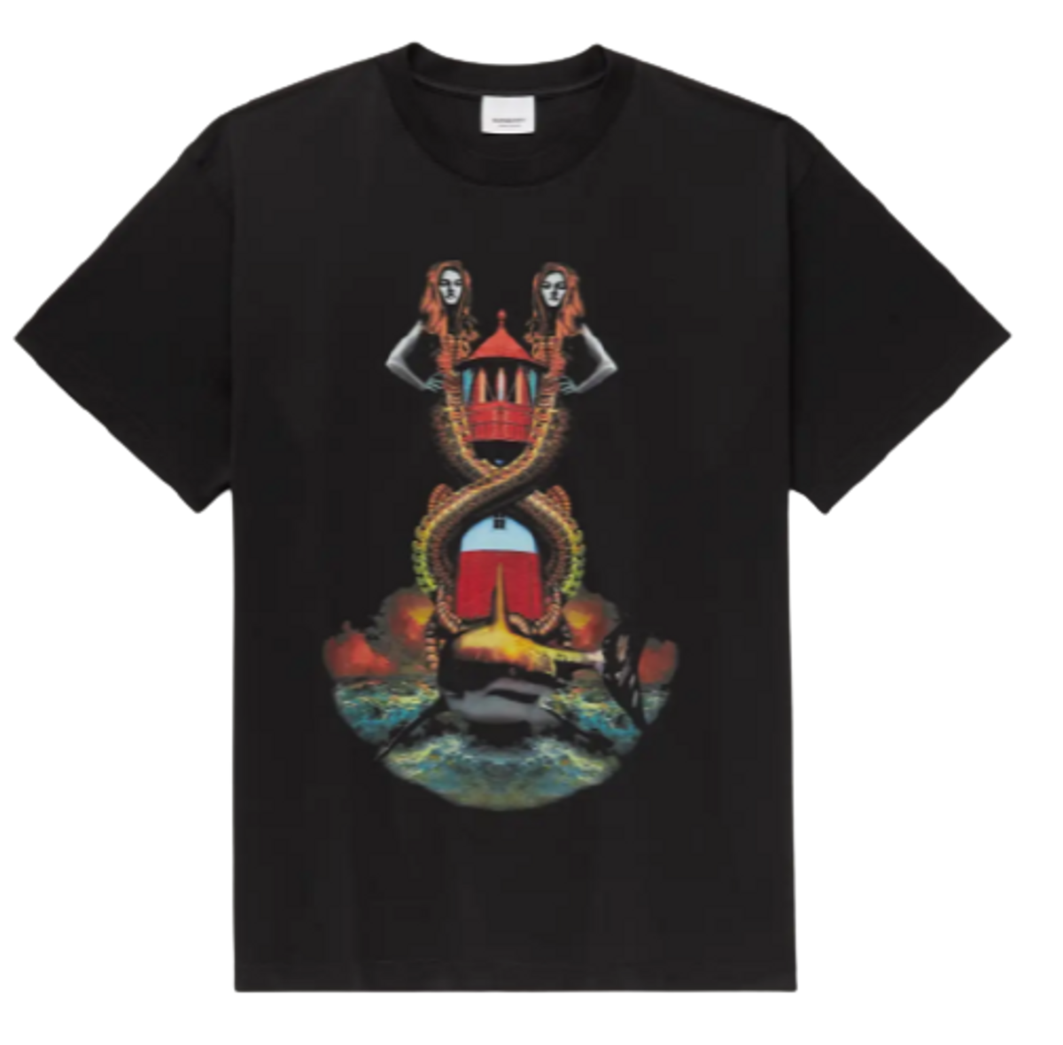 Burberry Printed Cotton Jersey Black T-Shirt