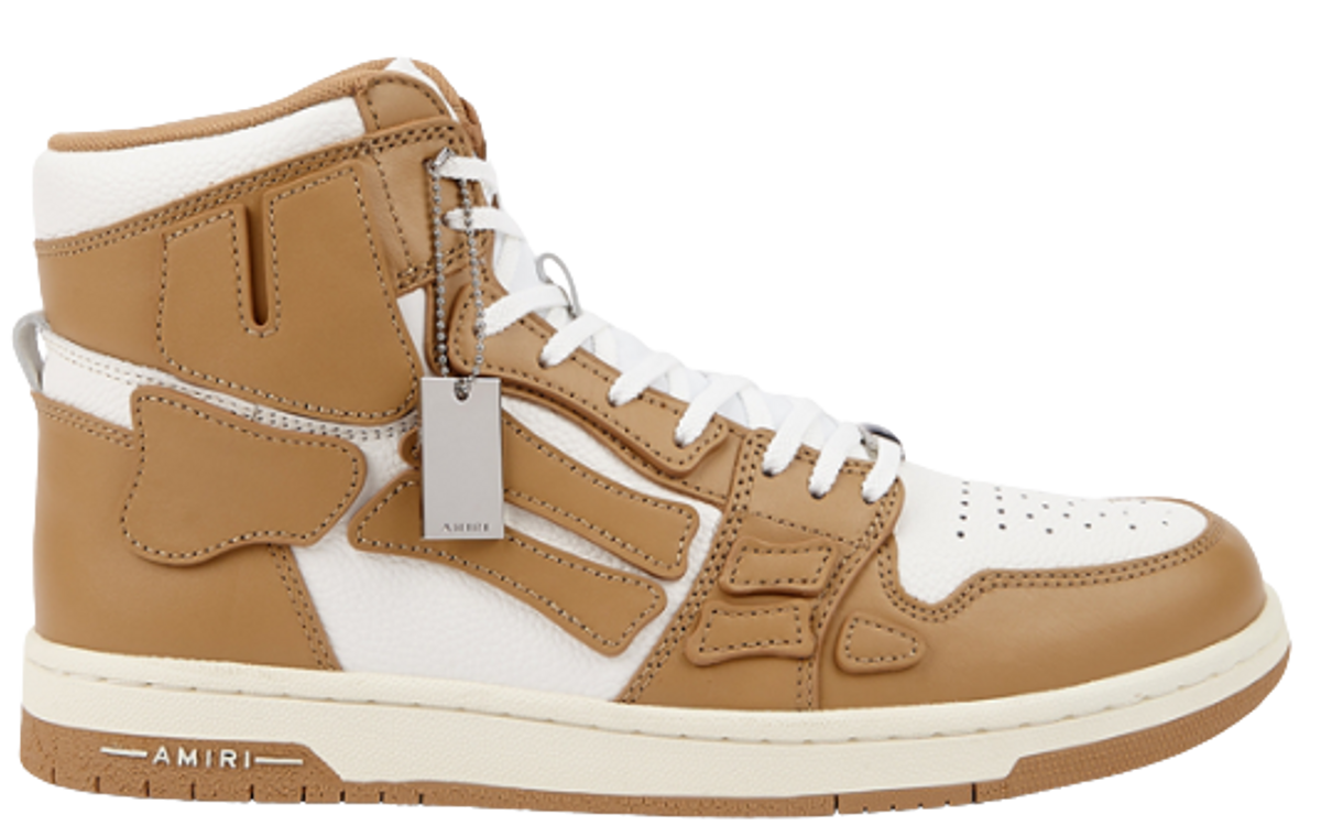 Amiri Gold White Skel Top Hi Sneakers