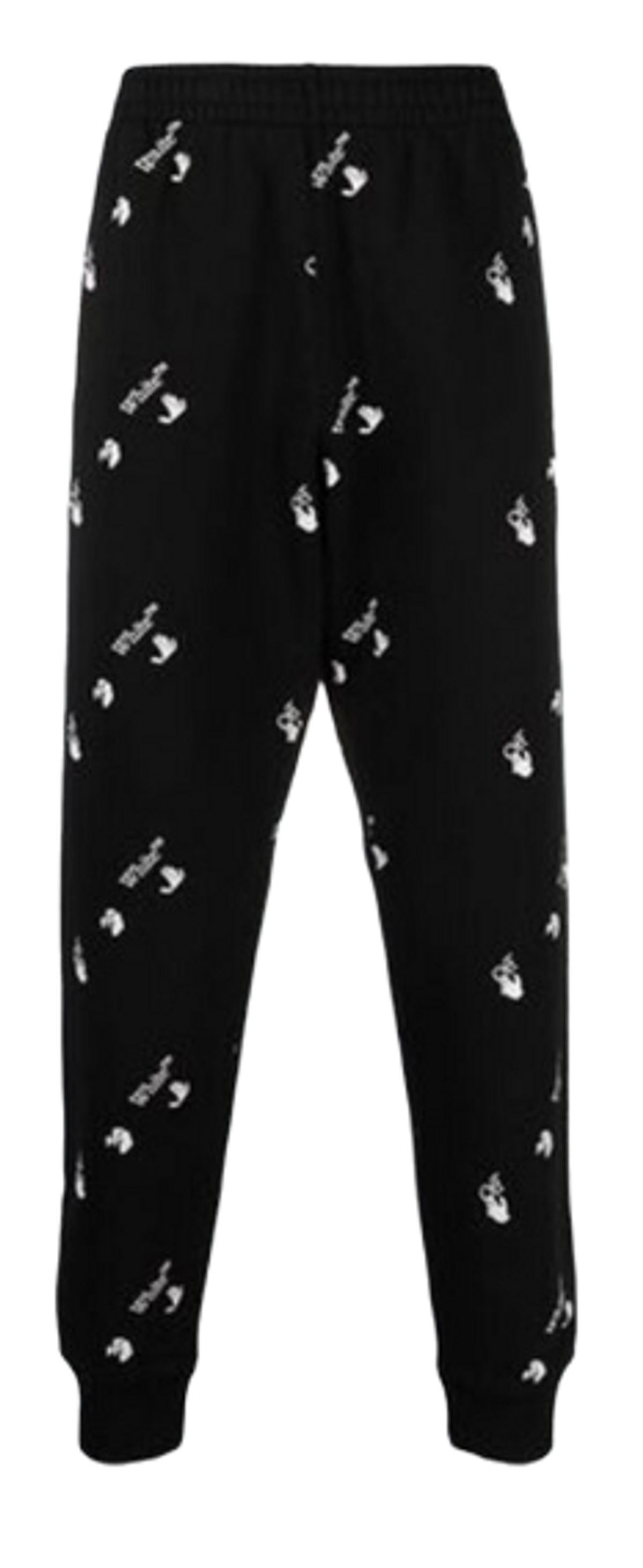 Off-White Black All Over Logo Cuffed Lounge Pants