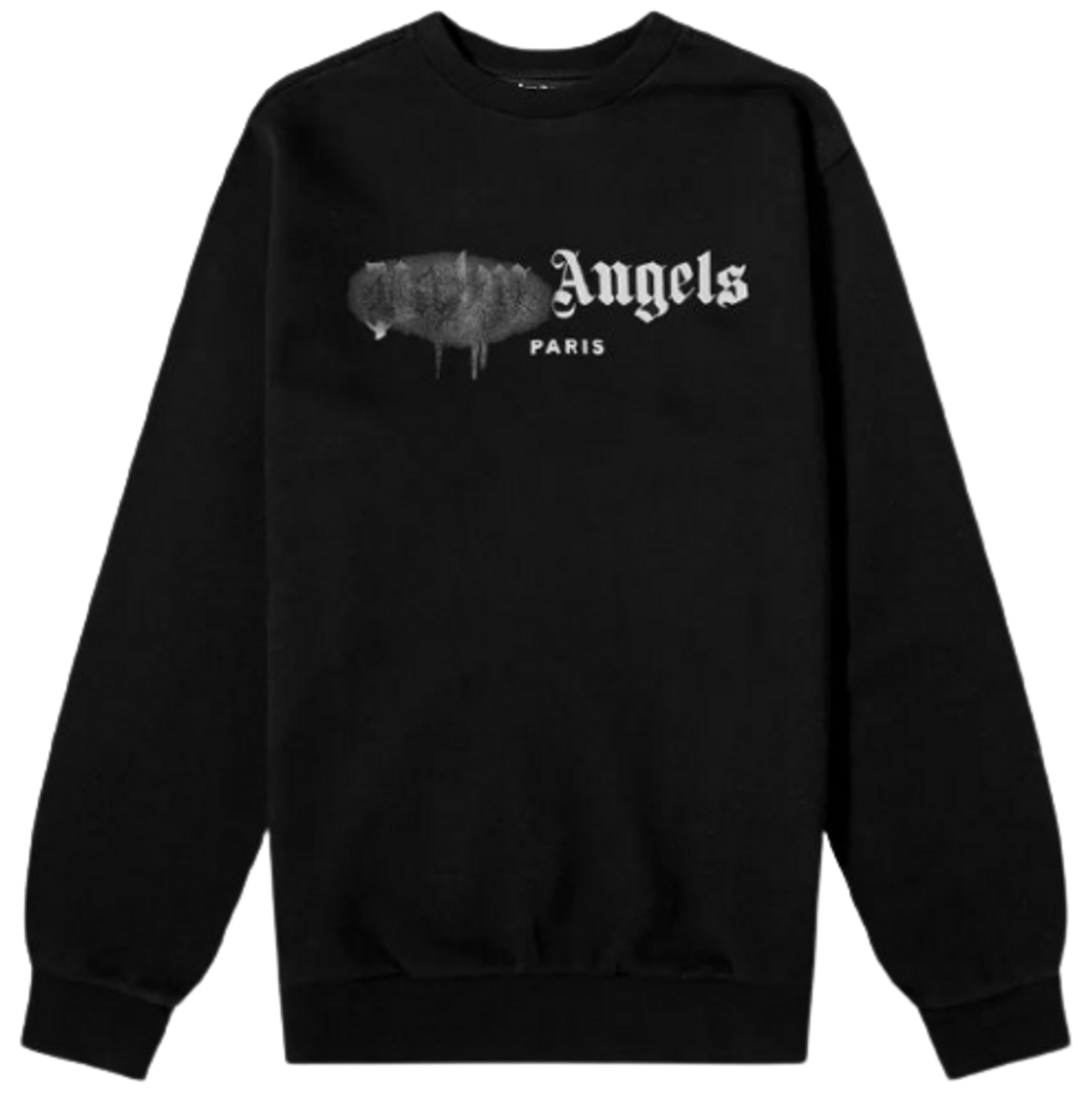Palm Angels Sprayed Logo Black White Sweatshirt