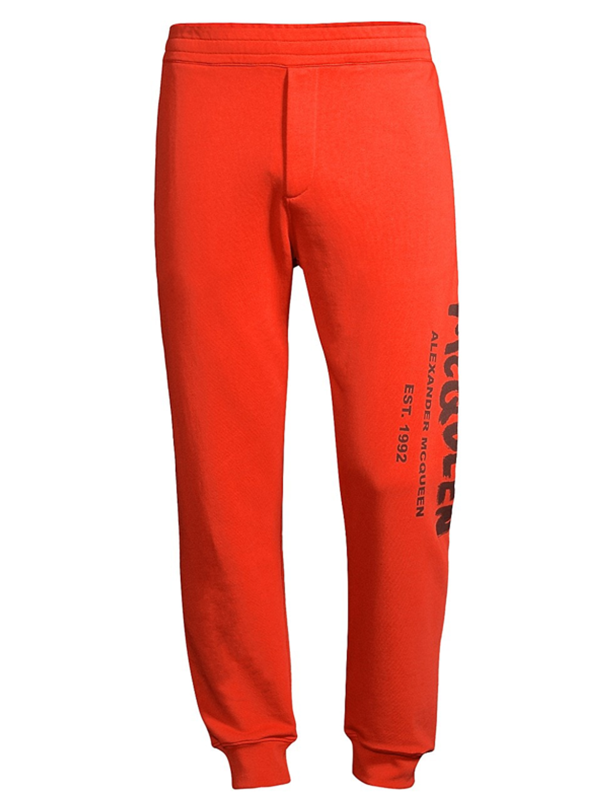 Alexander McQueen Graffiti Print Logo Orange Joggers