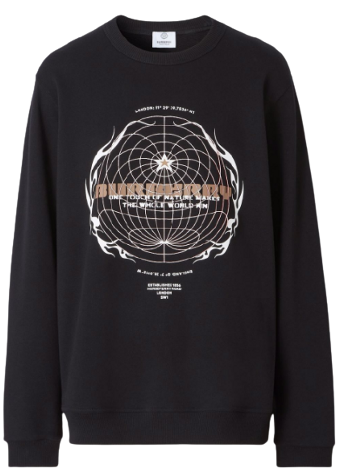 Burberry Black Globe Graphic Sweatshirt