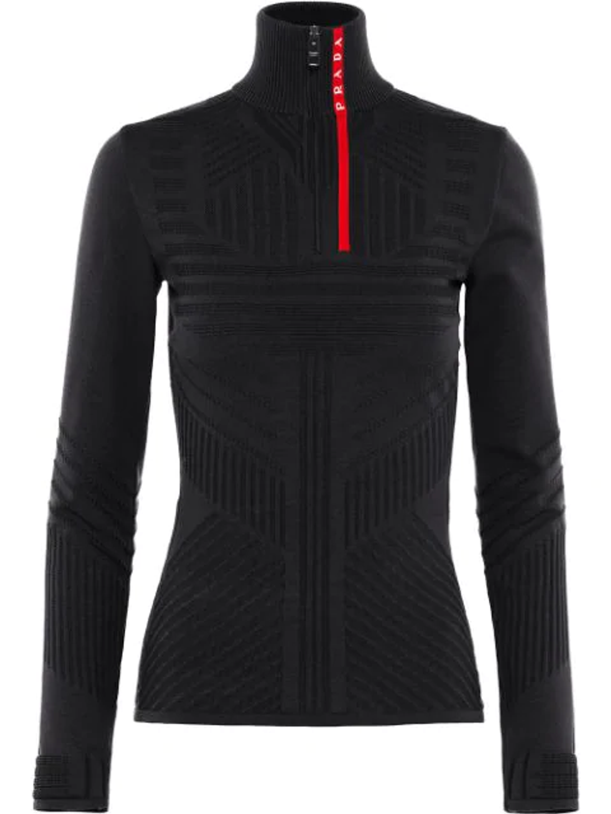 Prada Linea Rossa Polyester Sports Black Top