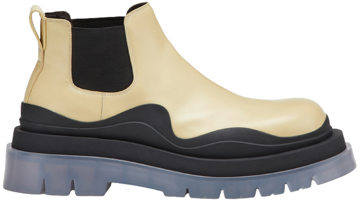 Bottega Veneta Tire Leather Cropped Chelsea Boots