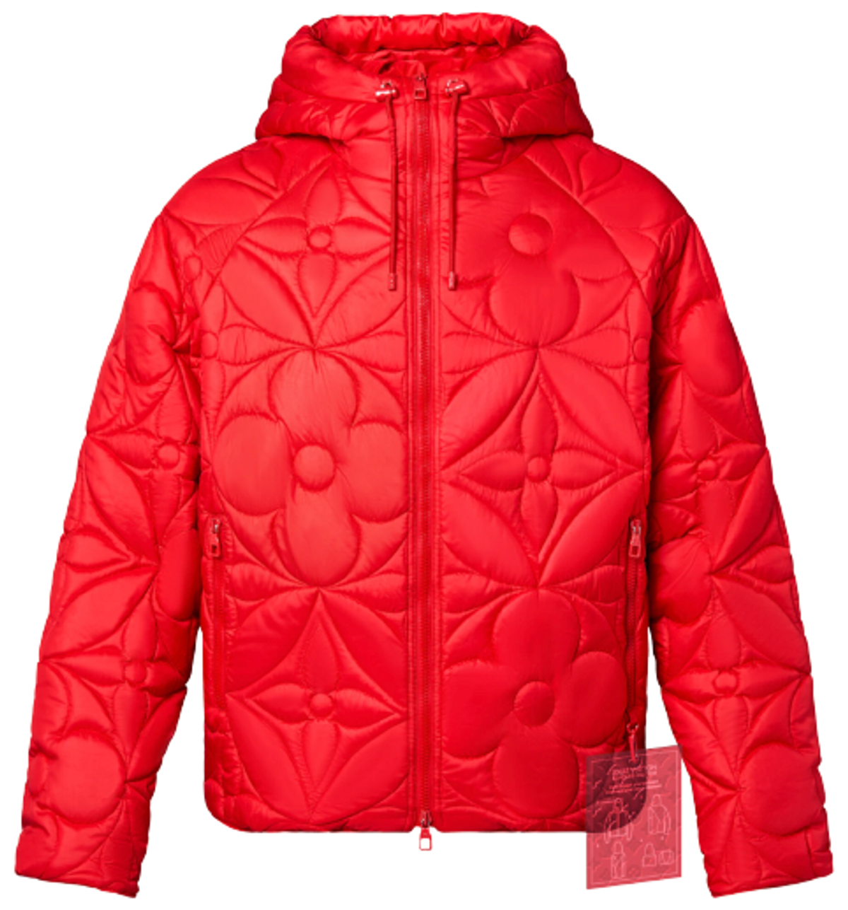 Louis Vuitton LVSE Flower Red Quilted Hoodie Jacket