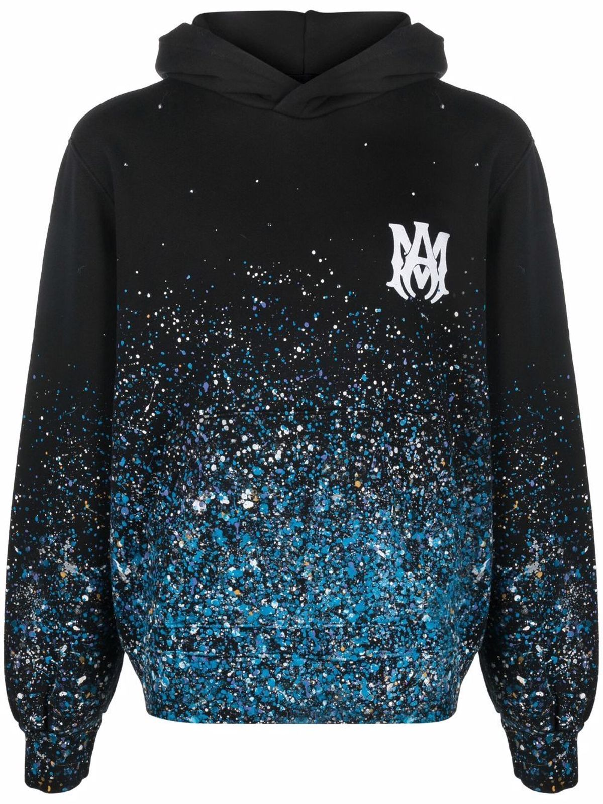 Amiri Crystal-embellished Paint-splattered Cotton-jersey Hoodie In