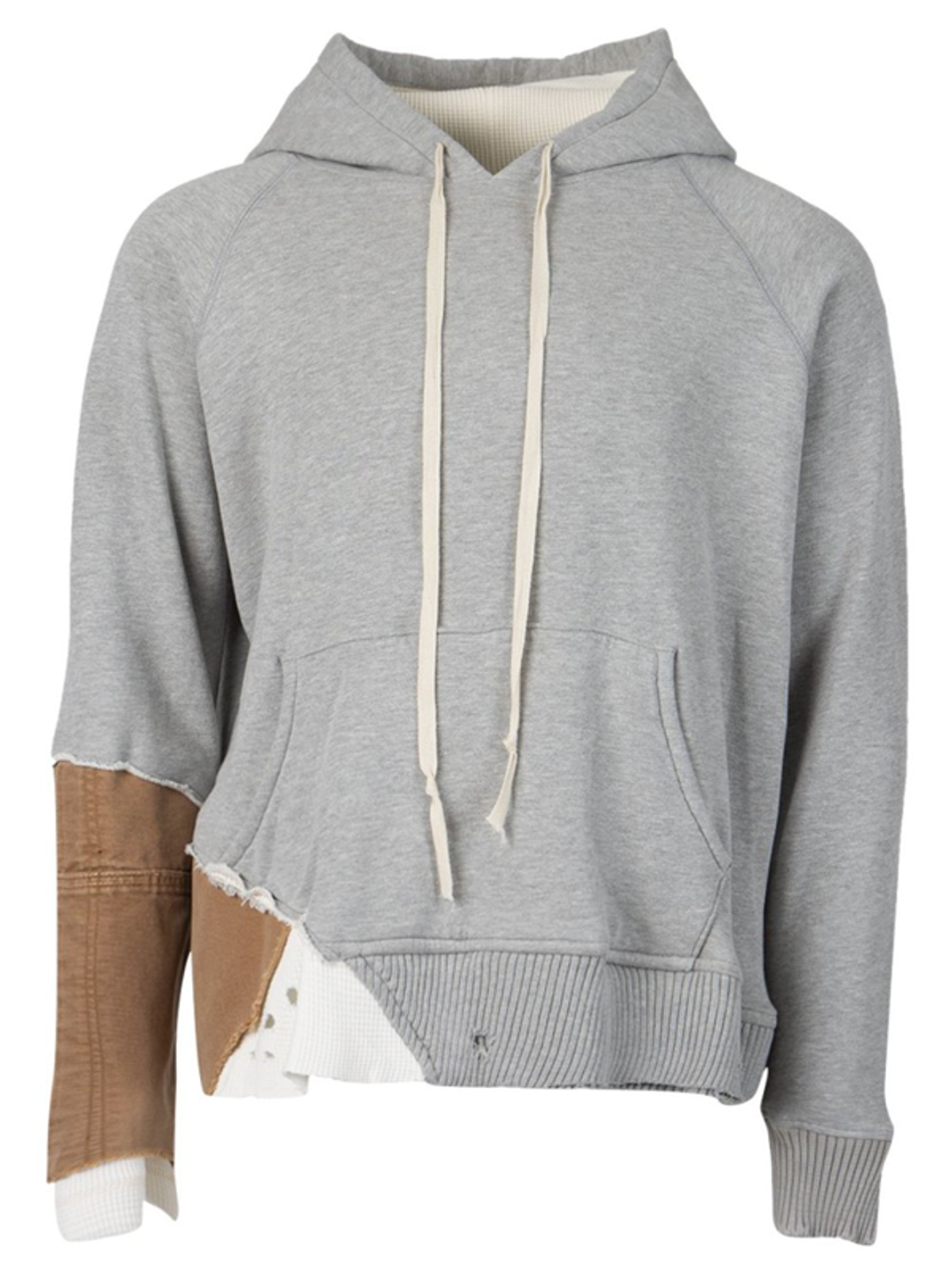 Greg Lauren Fragment Distressed Panelled Cotton Hoodie