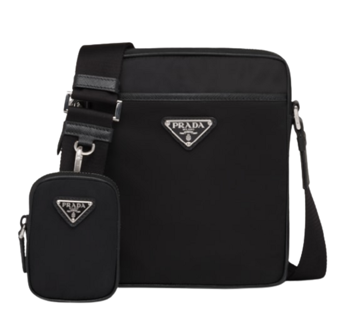 Prada Re-Nylon Saffiano Leather Shoulder Bag