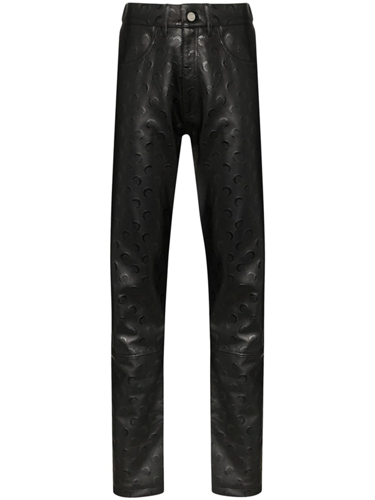 Marine Serre All Over Moon Black Moon Print Straight Jeans