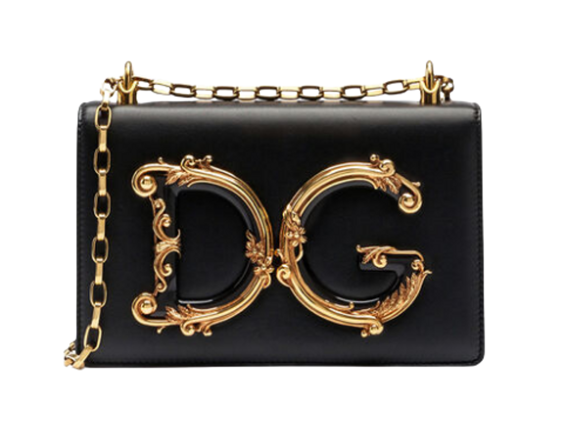 Dolce & Gabbana Barocco Leather Black Shoulder Bag