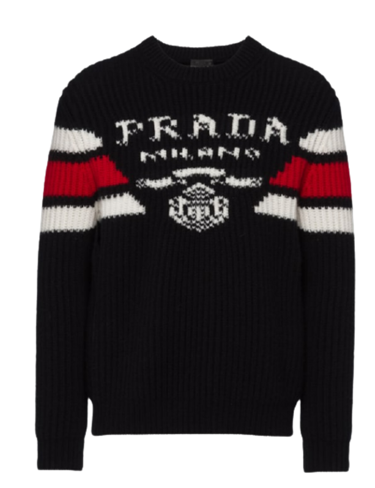 Prada Black Jacquard Cashmere Sweater