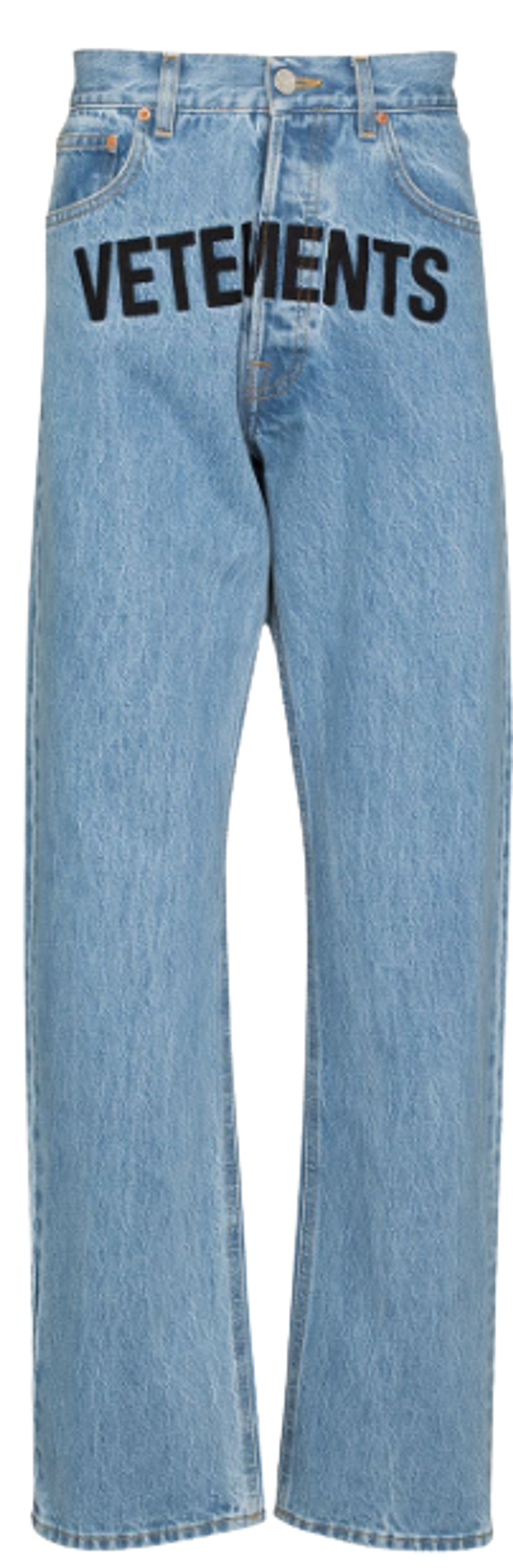 Vetements Logo Embroidered Blue Jeans