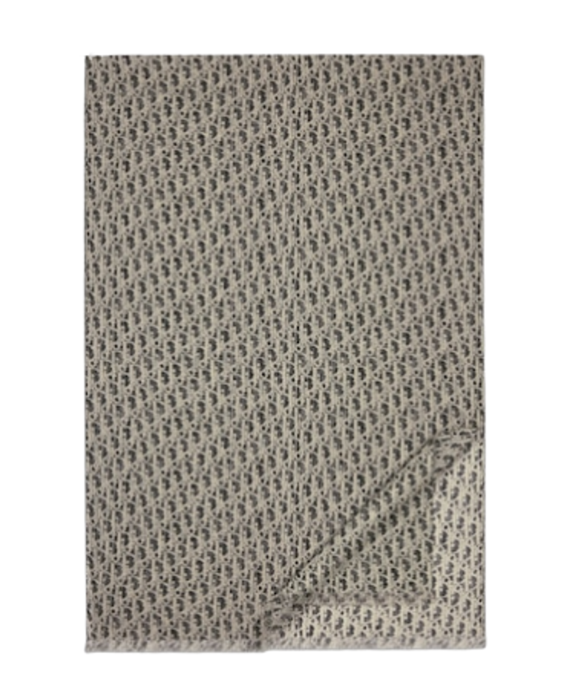 Dior Black White Wool Oblique Kasuri Silk Scarf