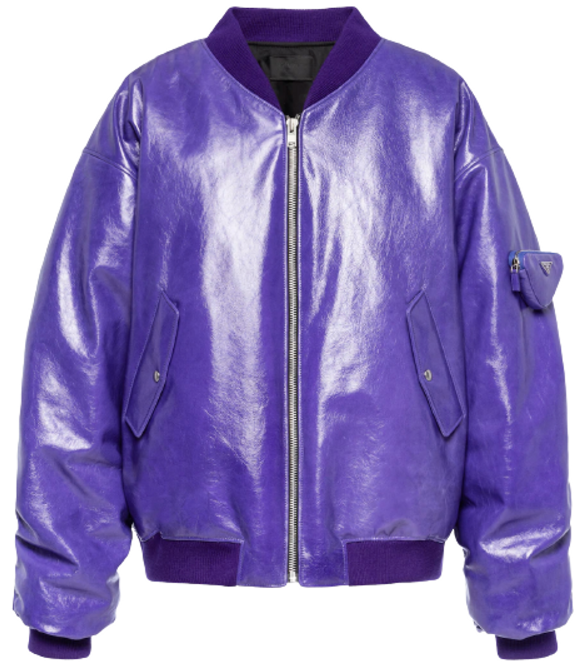 Prada Oversized Nappa Leather Bomber Jacket