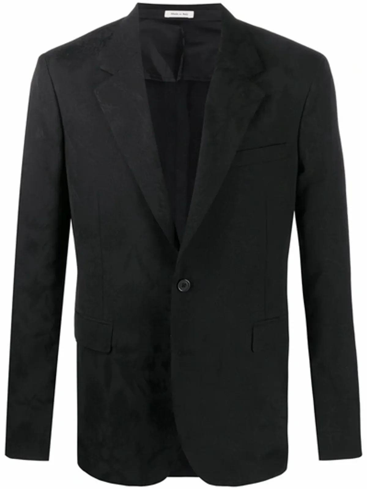 Alexander McQueen Jacquard-Woven Single-Breasted Black Blazer
