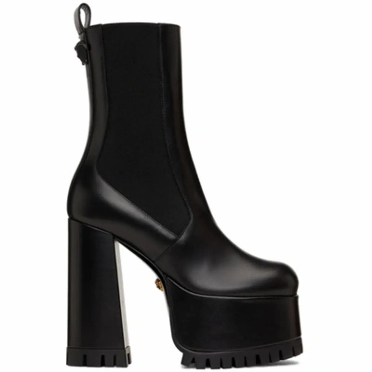 Versace Black Medusa Heeled Chelsea Boots