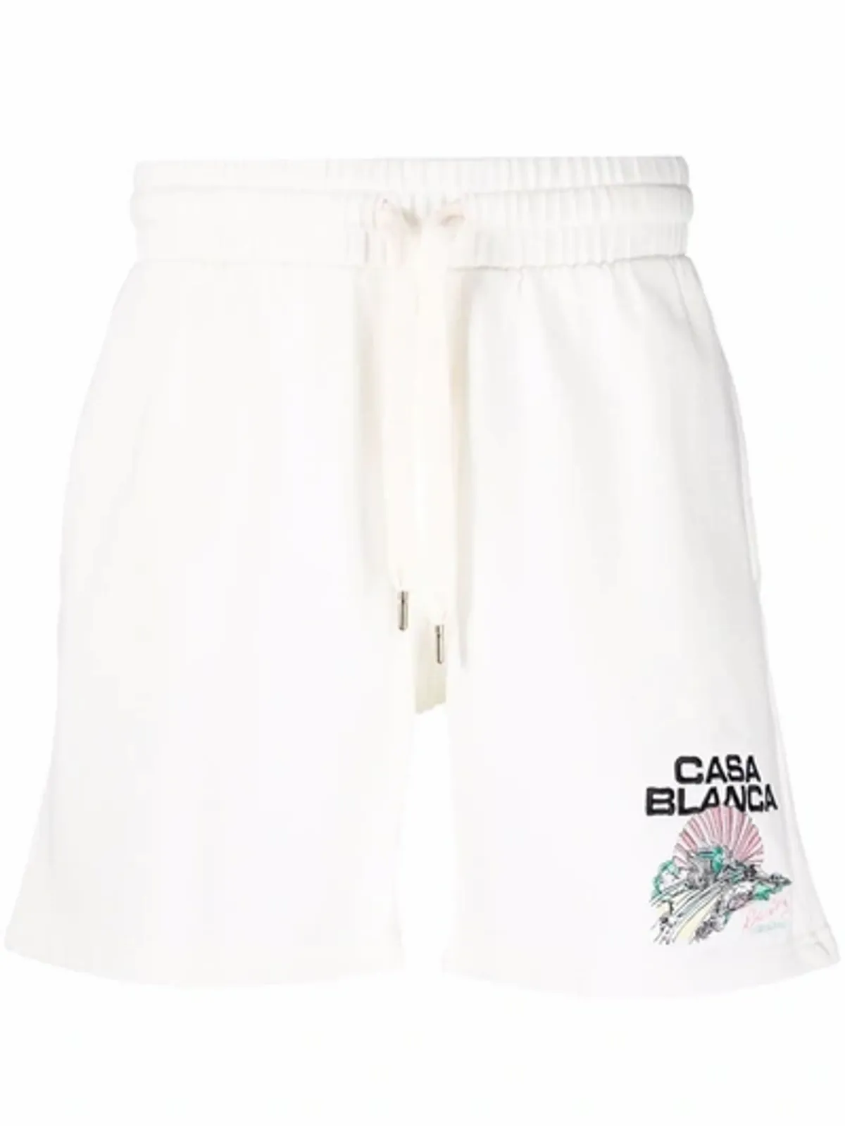 Casablanca Embroidered-Logo White Sweatshorts