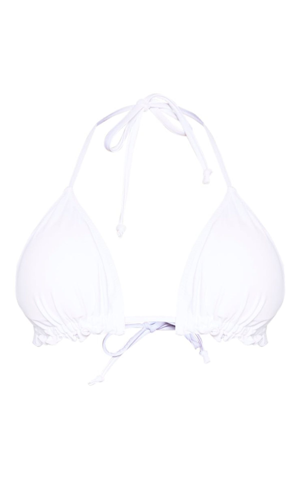 Pretty Little Thing White Frill Edge Padded Bikini Top