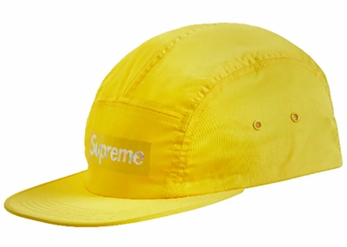 Supreme Holographic Logo Camp Cap Yellow